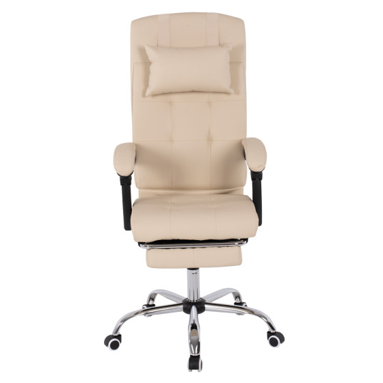 EXECUTIVE OFFICE CHAIR HM1057.12 BEIGE WITH FOLDING FOOTREST 58x71x128Hcm.