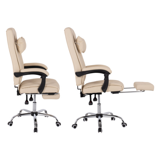 EXECUTIVE OFFICE CHAIR HM1057.12 BEIGE WITH FOLDING FOOTREST 58x71x128Hcm.