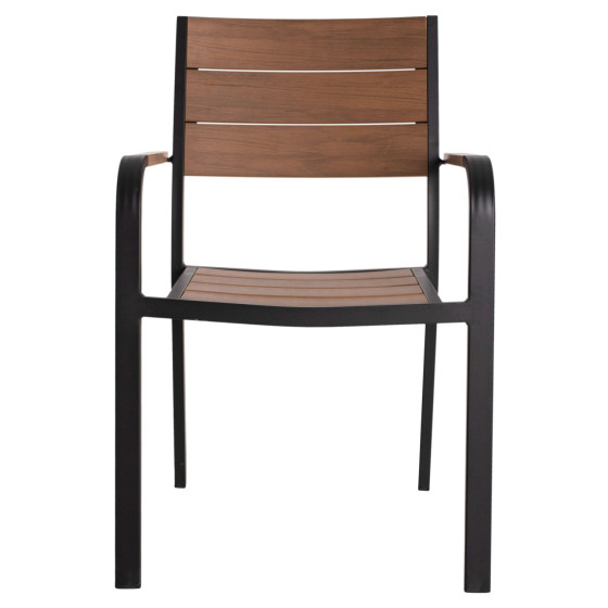 ARMCHAIR ALUMINUM SAGA HM5127.03 BLACK WITH POLYWOOD SEAT AND BACKREST 56x55x85,5Hcm.