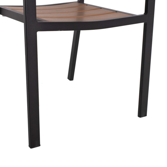 ARMCHAIR ALUMINUM SAGA HM5127.03 BLACK WITH POLYWOOD SEAT AND BACKREST 56x55x85,5Hcm.