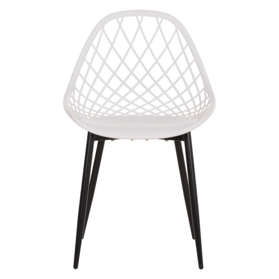 CHAIR POLYPROPYLENE HM9524.01 IN WHITE COLOR WITH BLACK METAL LEGS 52x53x82Hcm.
