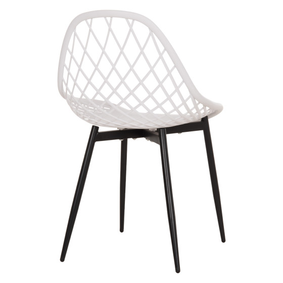 CHAIR POLYPROPYLENE HM9524.01 IN WHITE COLOR WITH BLACK METAL LEGS 52x53x82Hcm.