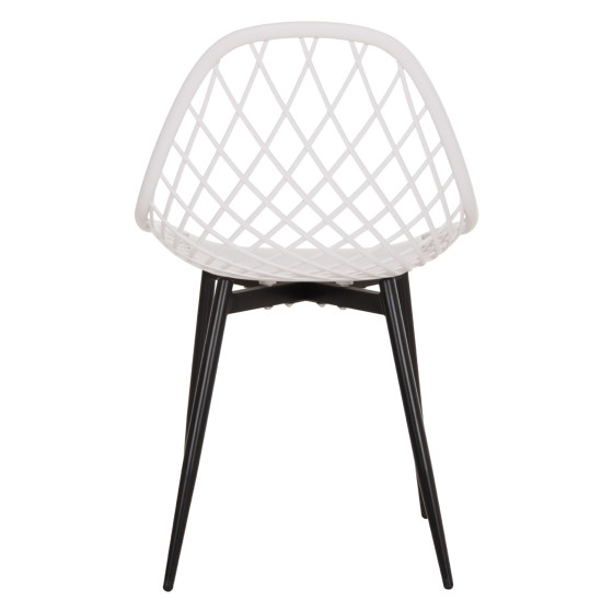 CHAIR POLYPROPYLENE HM9524.01 IN WHITE COLOR WITH BLACK METAL LEGS 52x53x82Hcm.