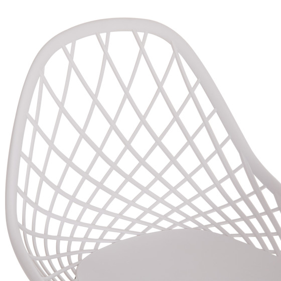 CHAIR POLYPROPYLENE HM9524.01 IN WHITE COLOR WITH BLACK METAL LEGS 52x53x82Hcm.