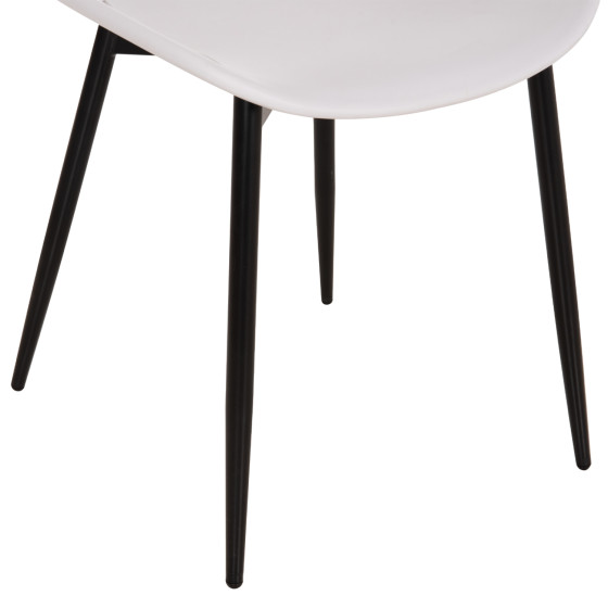 CHAIR POLYPROPYLENE HM9524.01 IN WHITE COLOR WITH BLACK METAL LEGS 52x53x82Hcm.