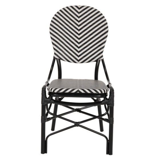 CHAIR ALUMINUM HM5927.01 WITH TEXTLINE BLACK-WHITE 46x56x95Hcm.