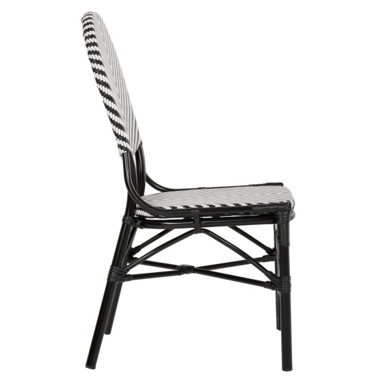 CHAIR ALUMINUM HM5927.01 WITH TEXTLINE BLACK-WHITE 46x56x95Hcm.