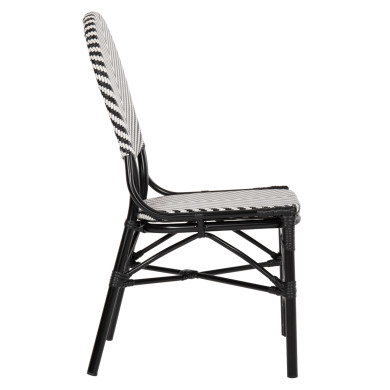 CHAIR ALUMINUM HM5927.01 WITH TEXTLINE BLACK-WHITE 46x56x95Hcm.