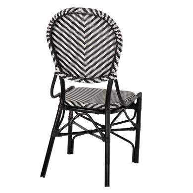 CHAIR ALUMINUM HM5927.01 WITH TEXTLINE BLACK-WHITE 46x56x95Hcm.