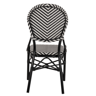 CHAIR ALUMINUM HM5927.01 WITH TEXTLINE BLACK-WHITE 46x56x95Hcm.