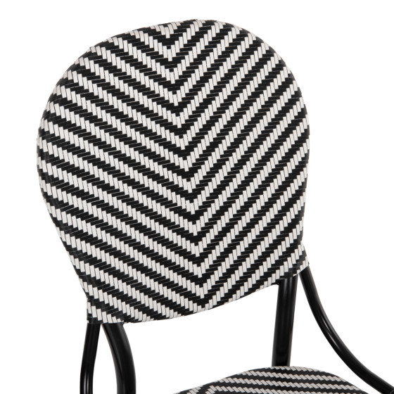 CHAIR ALUMINUM HM5927.01 WITH TEXTLINE BLACK-WHITE 46x56x95Hcm.