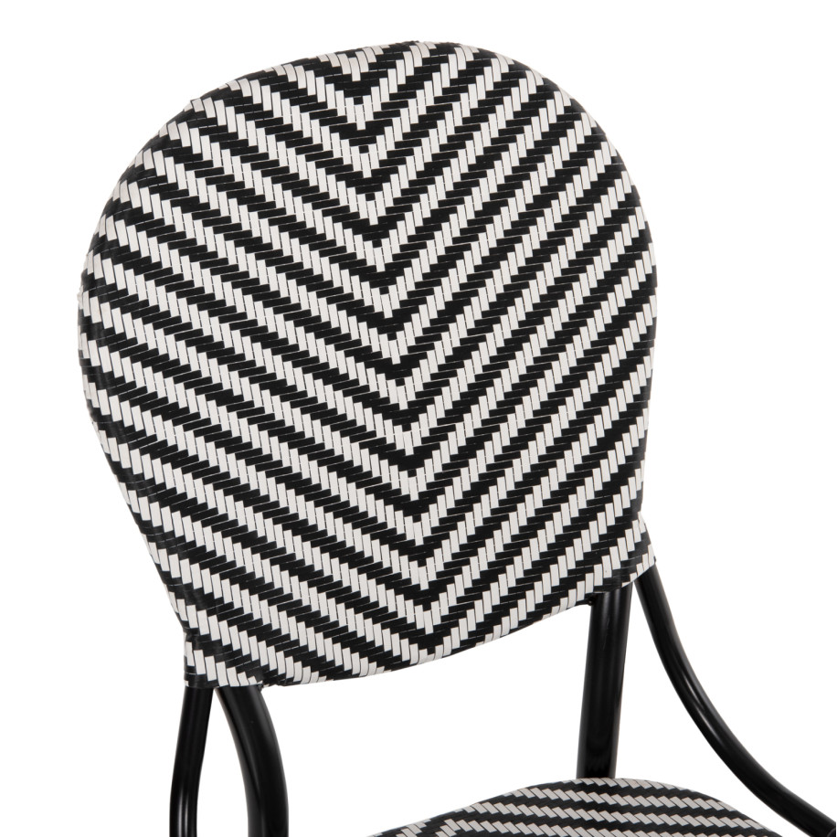 CHAIR ALUMINUM HM5927.01 WITH TEXTLINE BLACK-WHITE 46x56x95Hcm.