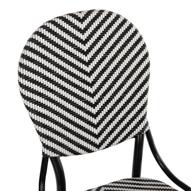 CHAIR ALUMINUM HM5927.01 WITH TEXTLINE BLACK-WHITE 46x56x95Hcm.
