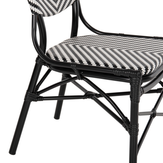 CHAIR ALUMINUM HM5927.01 WITH TEXTLINE BLACK-WHITE 46x56x95Hcm.