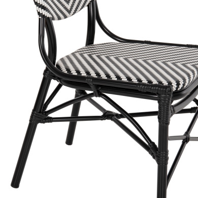 CHAIR ALUMINUM HM5927.01 WITH TEXTLINE BLACK-WHITE 46x56x95Hcm.