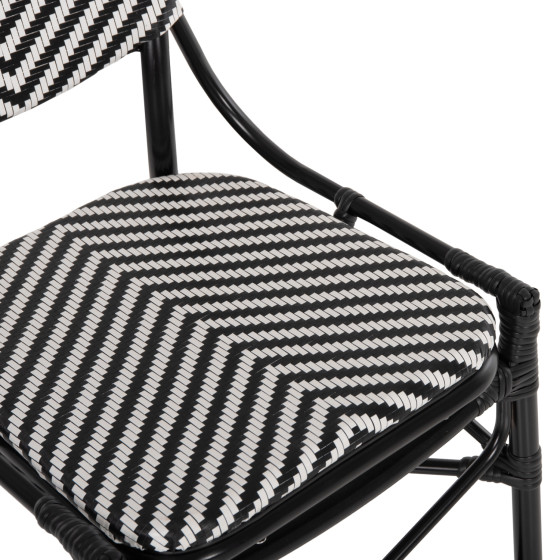 CHAIR ALUMINUM HM5927.01 WITH TEXTLINE BLACK-WHITE 46x56x95Hcm.