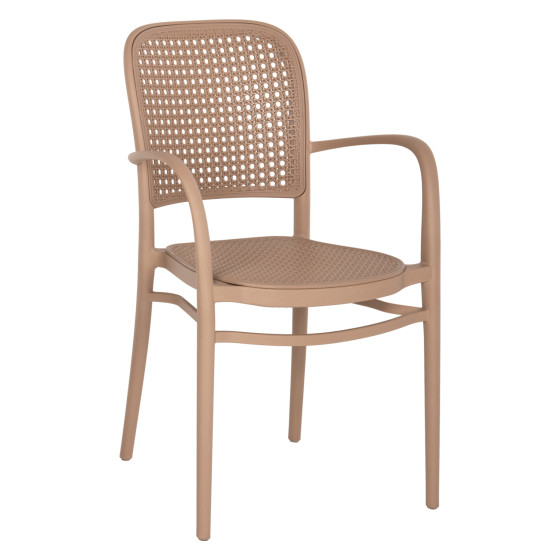 ARMCHAIR POLYPROPYLENE FLOW HM5938.03 CAPPUCCINO 55x53x86Hcm.