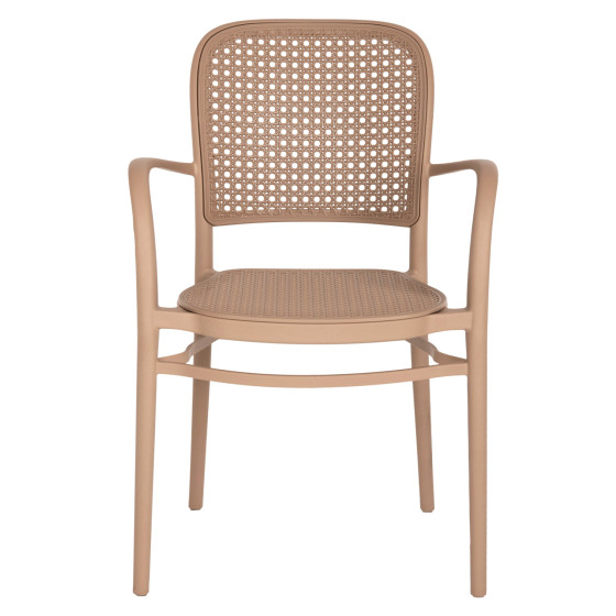 ARMCHAIR POLYPROPYLENE FLOW HM5938.03 CAPPUCCINO 55x53x86Hcm.