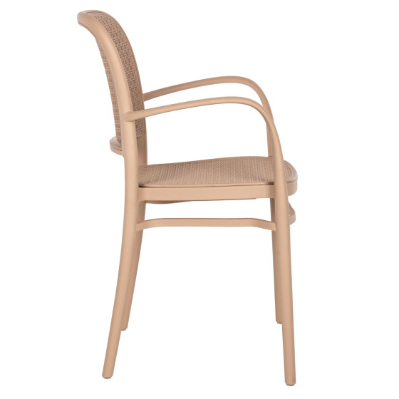 ARMCHAIR POLYPROPYLENE FLOW HM5938.03 CAPPUCCINO 55x53x86Hcm.