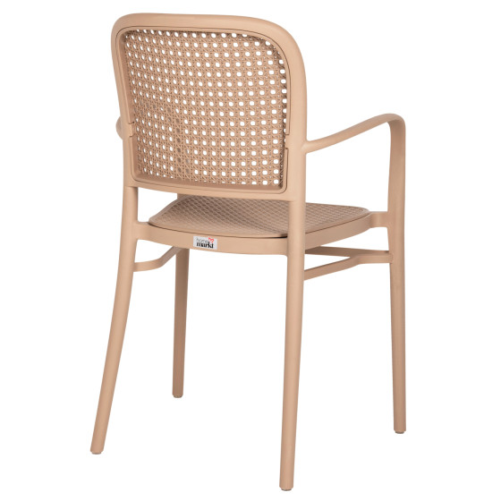 ARMCHAIR POLYPROPYLENE FLOW HM5938.03 CAPPUCCINO 55x53x86Hcm.