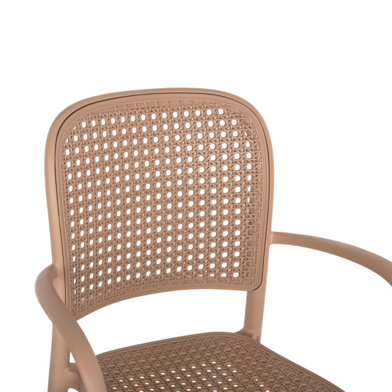 ARMCHAIR POLYPROPYLENE FLOW HM5938.03 CAPPUCCINO 55x53x86Hcm.