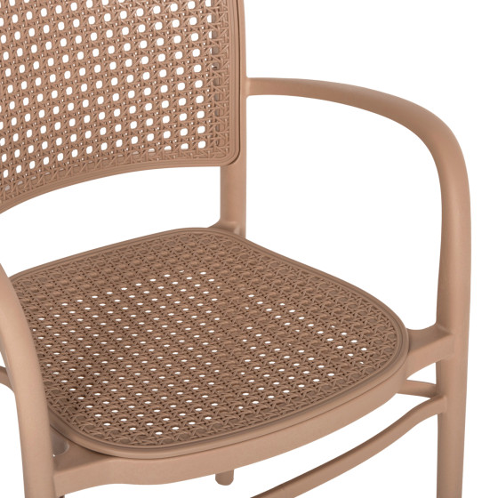 ARMCHAIR POLYPROPYLENE FLOW HM5938.03 CAPPUCCINO 55x53x86Hcm.
