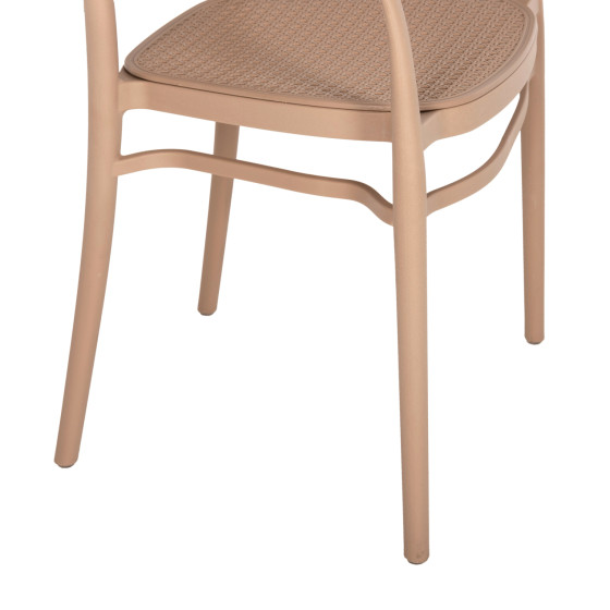 ARMCHAIR POLYPROPYLENE FLOW HM5938.03 CAPPUCCINO 55x53x86Hcm.