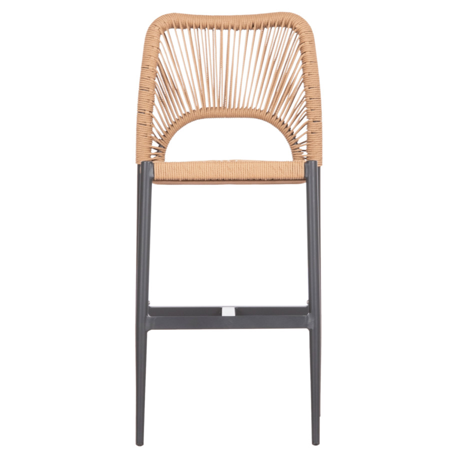 BAR STOOL MEDIUM HEIGHT NOJO HM5920.02 ANTHRACITE ALUMINUM--BEIGE SYNTHETIC RATTAN 40x55.5x99Hcm.
