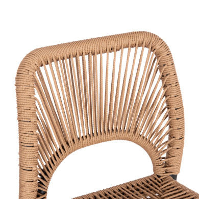 BAR STOOL MEDIUM HEIGHT NOJO HM5920.02 ANTHRACITE ALUMINUM--BEIGE SYNTHETIC RATTAN 40x55.5x99Hcm.