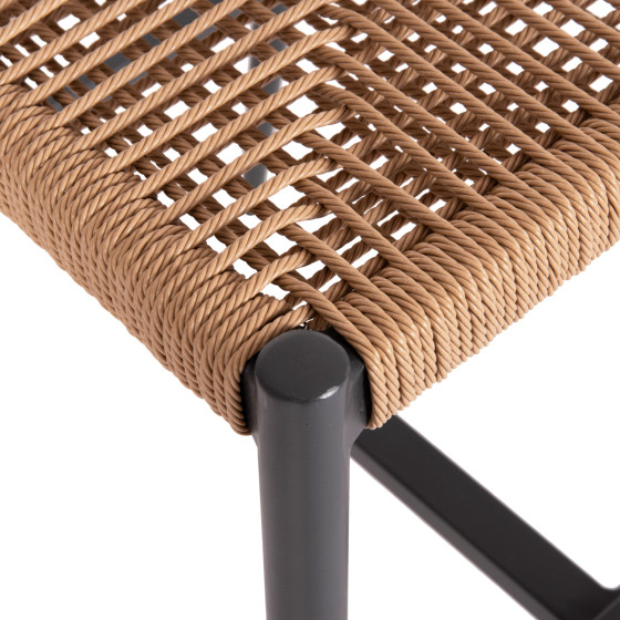 BAR STOOL MEDIUM HEIGHT NOJO HM5920.02 ANTHRACITE ALUMINUM--BEIGE SYNTHETIC RATTAN 40x55.5x99Hcm.