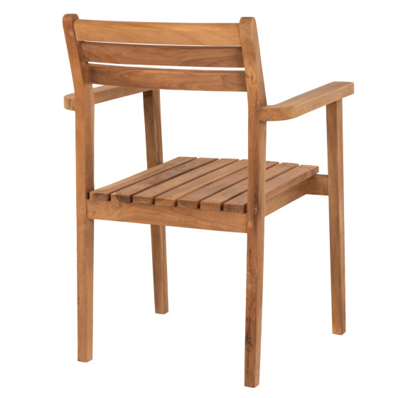 ARMCHAIR ERIETTA HM9534 TEAK WOOD IN NATURAL COLOR STACKABLE 60x54x87Hcm.