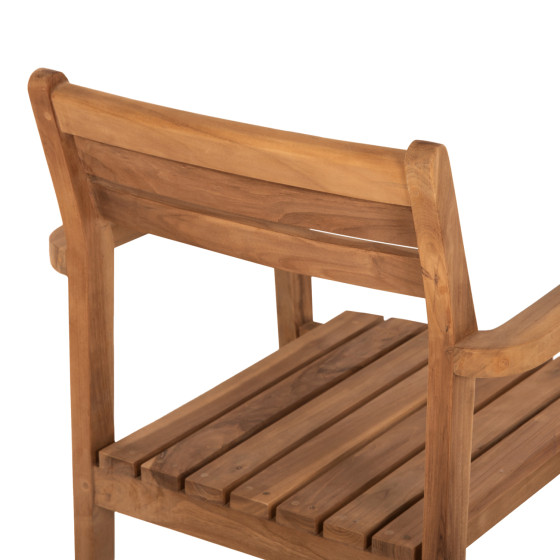 ARMCHAIR ERIETTA HM9534 TEAK WOOD IN NATURAL COLOR STACKABLE 60x54x87Hcm.