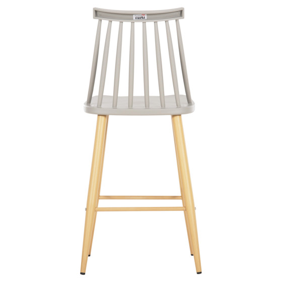 BAR STOOL MEDIUM HEIGHT VANESSA HM9300.10 GREY POLYPROPYLENE & METAL IN NATURAL WOOD 45x48x96Hcm.