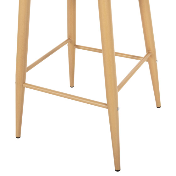 BAR STOOL MEDIUM HEIGHT VANESSA HM9300.25 CAPPUCCINO PP & METAL LEGS IN WOOD COLOR 45,5x46x97Hcm.
