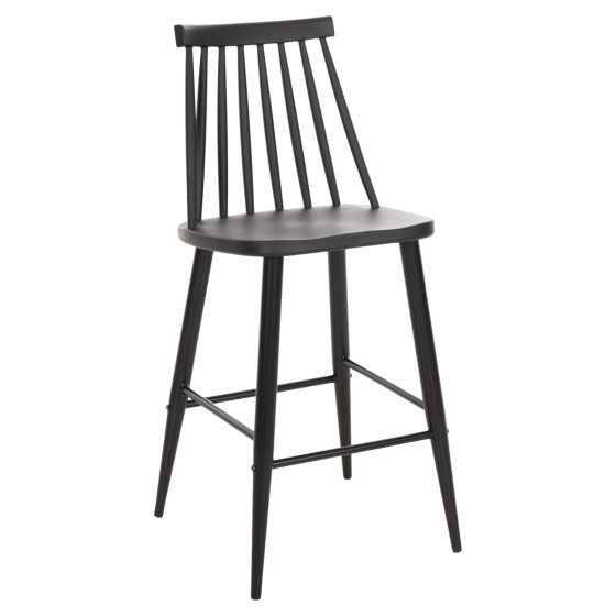 BAR STOOL MEDIUM HEIGHT VANESSA HM9300.12 POLYPROPYLENE & METAL-BLACK 45,5x46x97Hcm.
