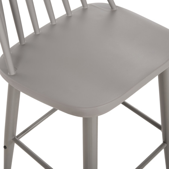 BAR STOOL MEDIUM HEIGHT VANESSA HM9300.20 POLYPROPYLENE & METAL-GREY 45,5x46x97Hcm.
