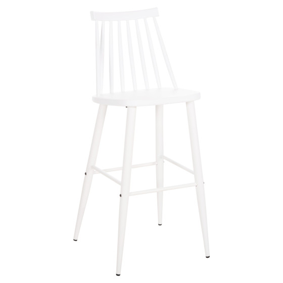 BAR STOOL HIGH SEAT VANESSA HM8459.11 WHITE PP & WHITE METAL LEGS 47x48,5x107Hcm.