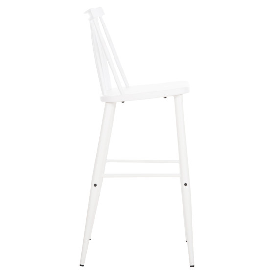 BAR STOOL HIGH SEAT VANESSA HM8459.11 WHITE PP & WHITE METAL LEGS 47x48,5x107Hcm.
