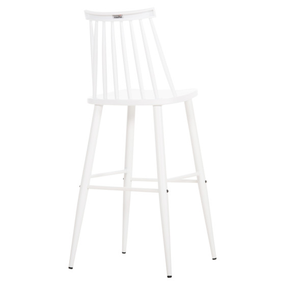 BAR STOOL HIGH SEAT VANESSA HM8459.11 WHITE PP & WHITE METAL LEGS 47x48,5x107Hcm.