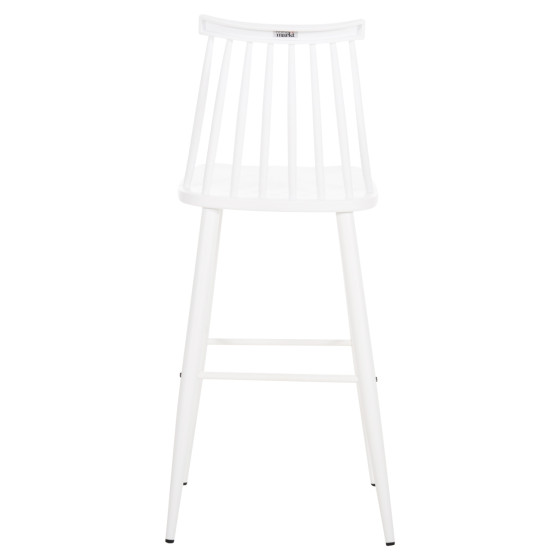 BAR STOOL HIGH SEAT VANESSA HM8459.11 WHITE PP & WHITE METAL LEGS 47x48,5x107Hcm.