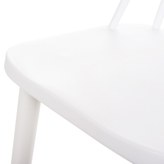 BAR STOOL HIGH SEAT VANESSA HM8459.11 WHITE PP & WHITE METAL LEGS 47x48,5x107Hcm.