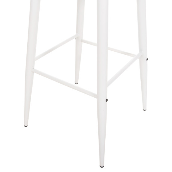 BAR STOOL HIGH SEAT VANESSA HM8459.11 WHITE PP & WHITE METAL LEGS 47x48,5x107Hcm.