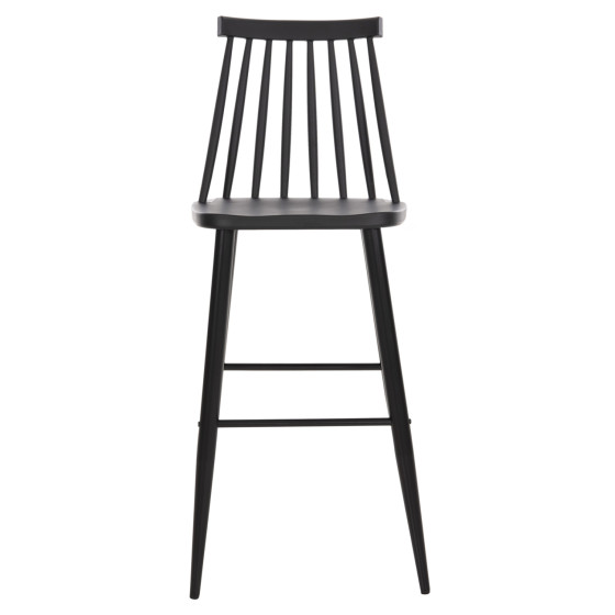 BAR STOOL HIGH SEAT VANESSA HM8459.12 BLACK PP & BLACK METAL LEGS 47x48,5x107Hcm.