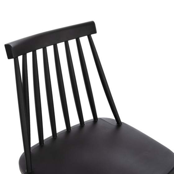 BAR STOOL HIGH SEAT VANESSA HM8459.12 BLACK PP & BLACK METAL LEGS 47x48,5x107Hcm.