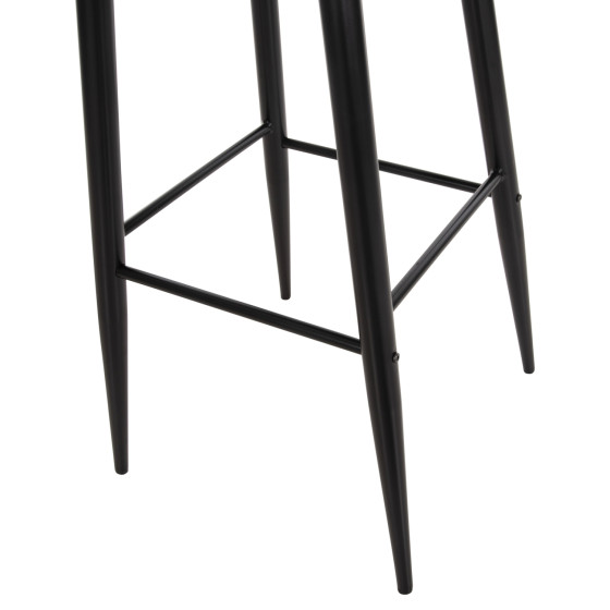 BAR STOOL HIGH SEAT VANESSA HM8459.12 BLACK PP & BLACK METAL LEGS 47x48,5x107Hcm.