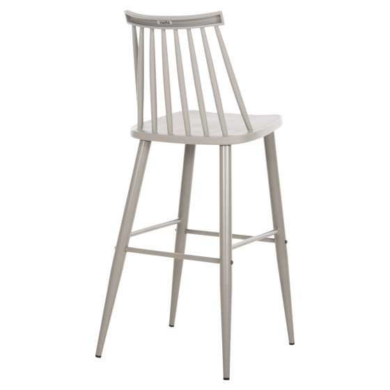 BAR STOOL HIGH SEAT VANESSA HM8459.20 GREY PP & GREY METAL LEGS 47x48,5x107Hcm.