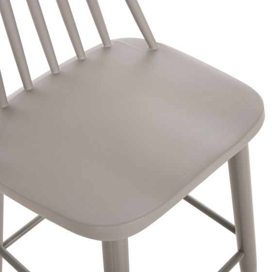 BAR STOOL HIGH SEAT VANESSA HM8459.20 GREY PP & GREY METAL LEGS 47x48,5x107Hcm.