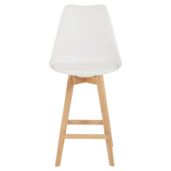 BAR STOOL VEGAS HM8000.21 MEDIUM HEIGHT WHITE POLYPROPYLENE NATURAL BEECH WOOD 47x58x100Hcm.