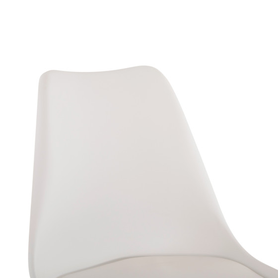BAR STOOL VEGAS HM8000.21 MEDIUM HEIGHT WHITE POLYPROPYLENE NATURAL BEECH WOOD 47x58x100Hcm.