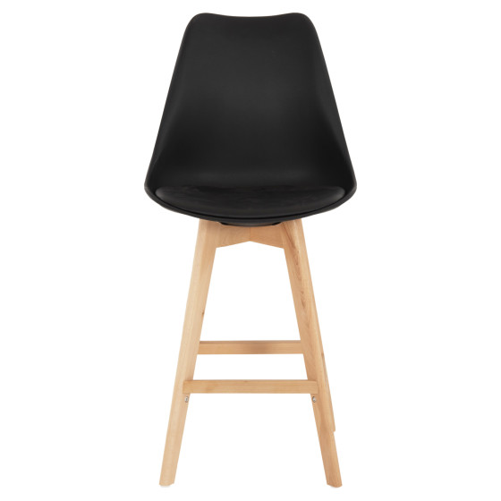 BAR STOOL VEGAS HM8000.22 MEDIUM HEIGHT BLACK POLYPROPYLENE NATURAL BEECH WOOD 47x58x100Hcm.